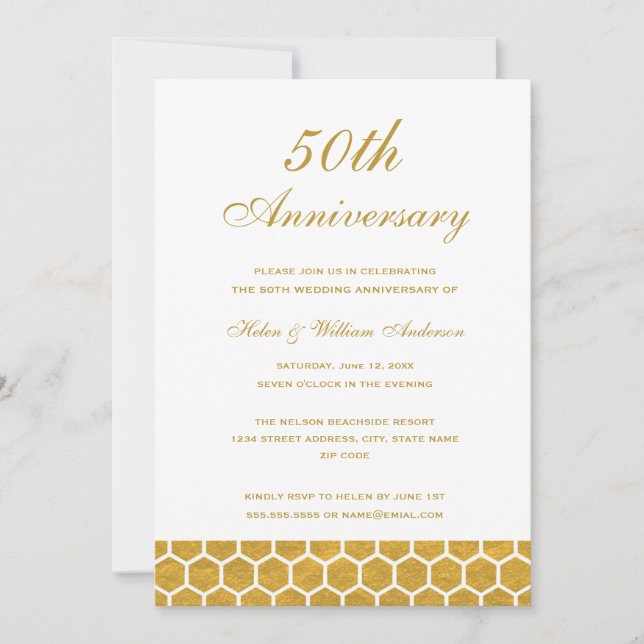 Invitación al 50° aniversario del Boda del Honeyco (Anverso)