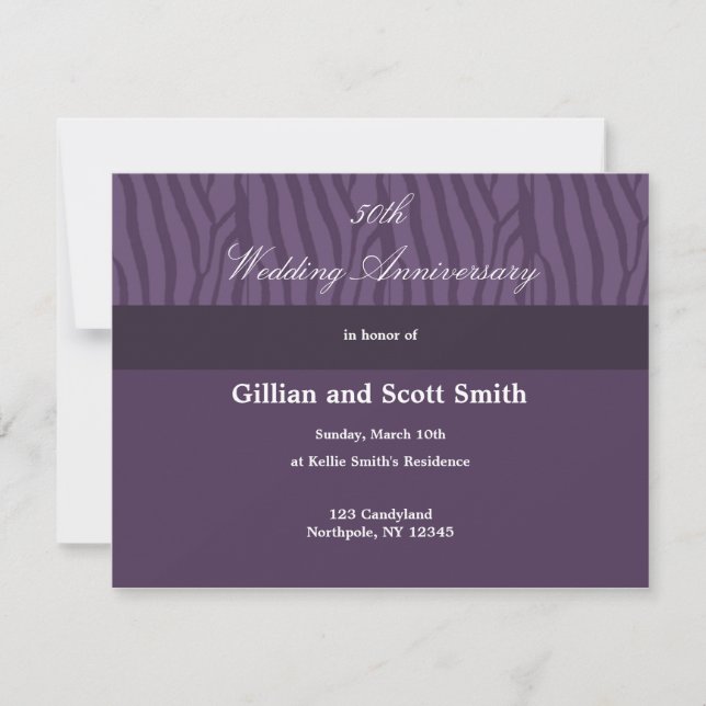 Invitación al 50° Aniversario del Boda Morado (Anverso)