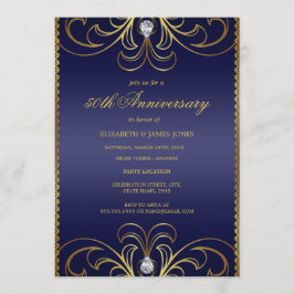 Invitación al 50° aniversario del Boda Royal Blue