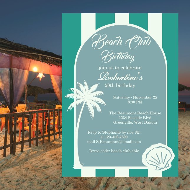 Invitación al 50 cumpleaños del Chic Coastal Strip (Subido por el creador)