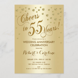 Invitación al 55º Aniversario de Boda en Oro