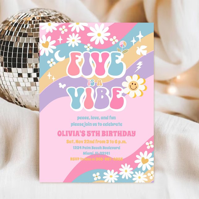 Invitación al 5to Cumpleaños de Retro Daisy (Subido por el creador)