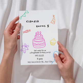 Invitación al 5to Cumpleaños de Sparkle & Fun