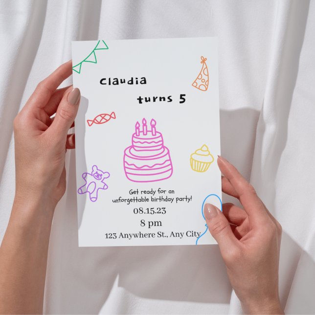 Invitación al 5to Cumpleaños de Sparkle & Fun (Subido por el creador)