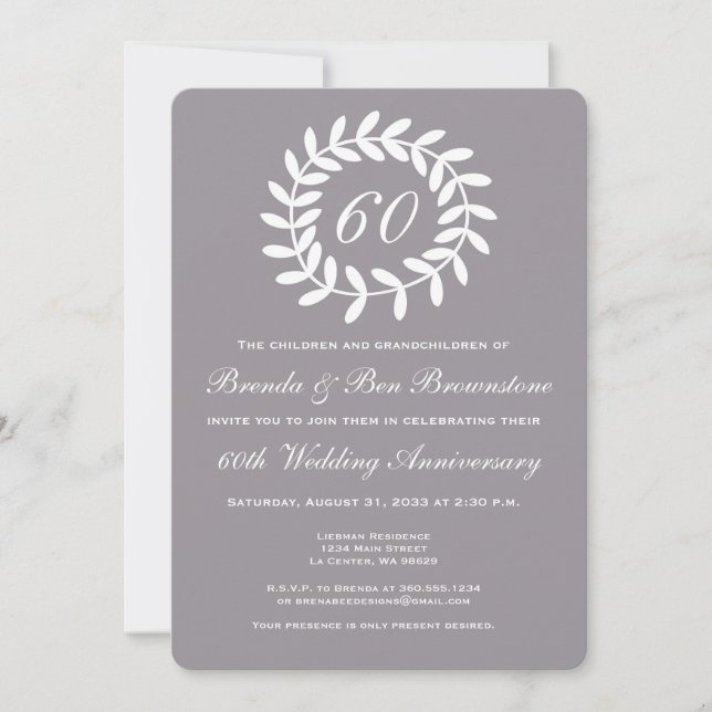 Invitación al 60° aniversario de plata - Laurel (Anverso)