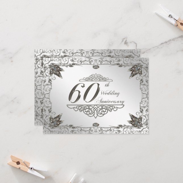 Invitación al 60° aniversario del Boda de Diamante (Anverso/Reverso In Situ)