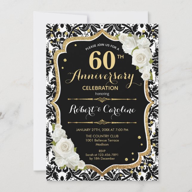 Invitación al 60 aniversario - Oro blanco negro (Anverso)