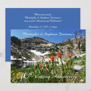 Invitación al 70° aniversario del Boda, flores sil