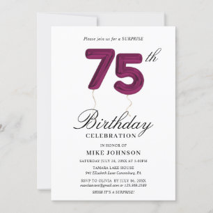 Invitación al 75 cumpleaños
