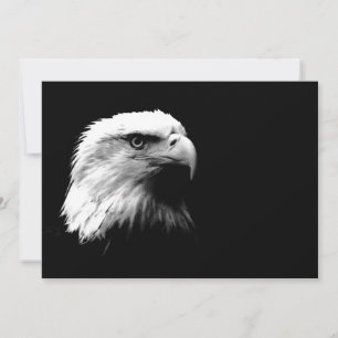 Invitación al águila norteamericana blanca y negra
