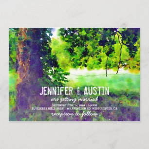 Invitación al aire libre de la boda del árbol de
