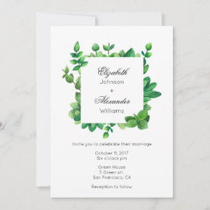 Invitación al aire libre para bodas en el jardín.