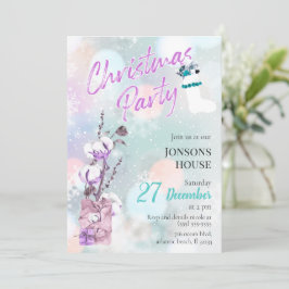 Invitación al algodón para el Fiesta navidad Snowf