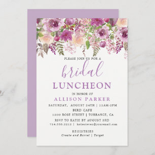 Invitación al almuerzo de la novia floral Purple L