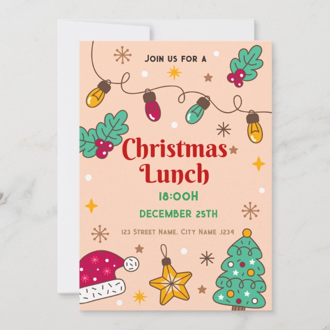 Invitación al almuerzo de los Navidades de Waterco (Anverso)