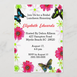 Invitación al almuerzo de novias con flores de pri