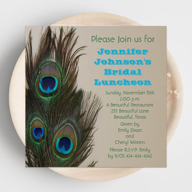 Invitación al almuerzo de novias — Pájaros de pavo (Subido por el creador)