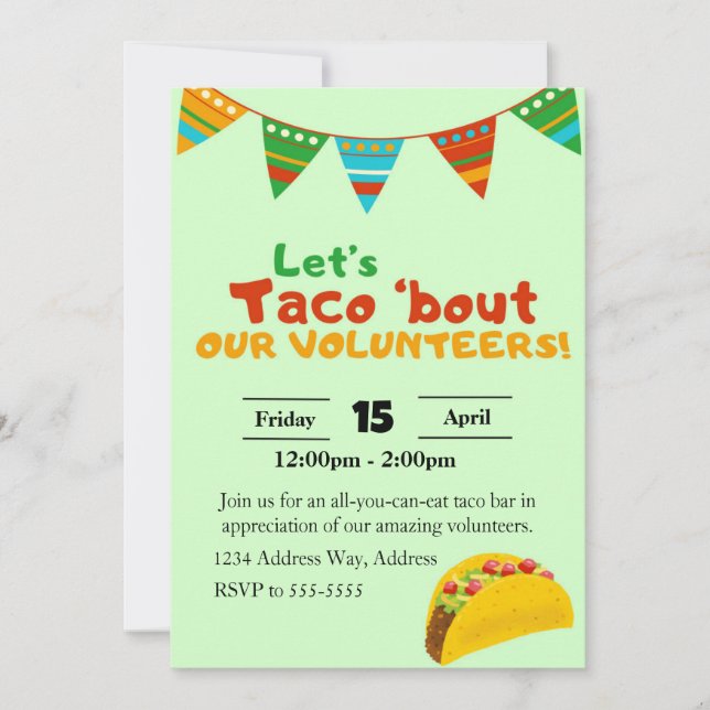 Invitación al almuerzo para los voluntarios de Tac (Anverso)