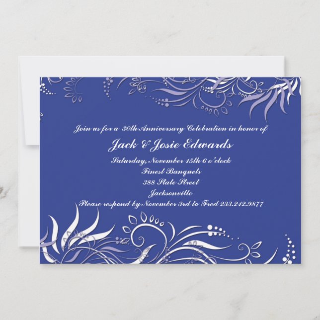 Invitación al aniversario de Blue Swirly (Anverso)