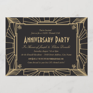 Invitación al aniversario de estilo Art Deco
