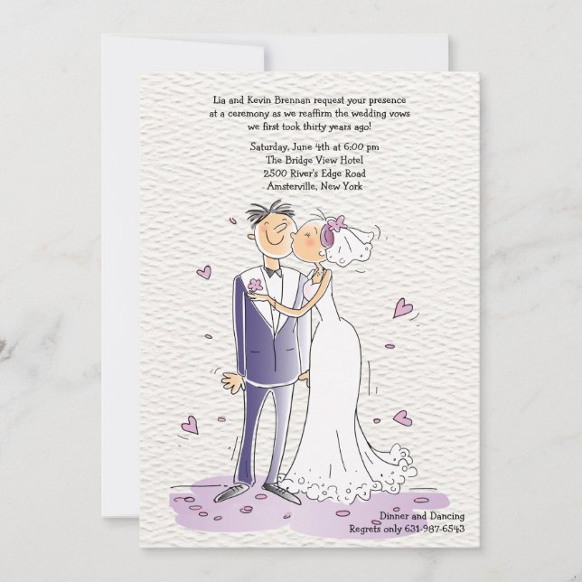 Invitación al aniversario de Novia y Groom (Anverso)
