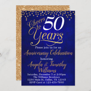 Invitación al aniversario de Sapphire Gold Boda