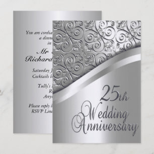 Invitación al aniversario de Silver Boda
