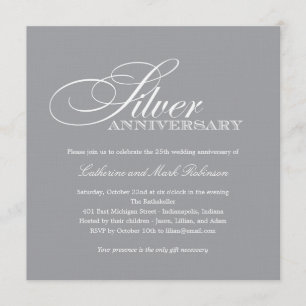 Invitación al aniversario de Silver Boda