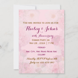 Invitación al aniversario del boda