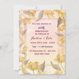 Invitación al aniversario del boda