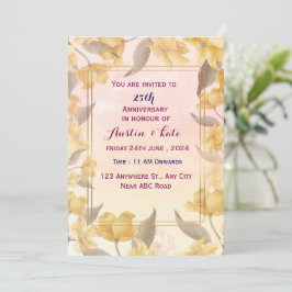 Invitación al aniversario del boda