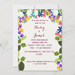 Invitación al aniversario del boda