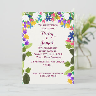Invitación al aniversario del boda