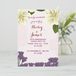Invitación al aniversario del boda
