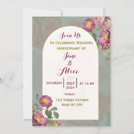 Invitación al aniversario del boda