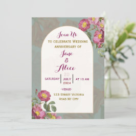 Invitación al aniversario del boda
