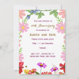 Invitación al aniversario del boda
