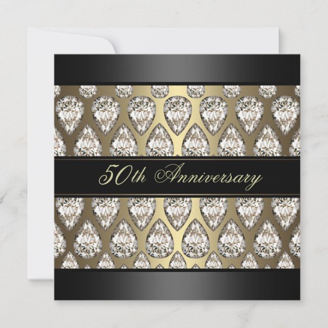 Invitación al aniversario del Boda de diseño de di (Anverso)
