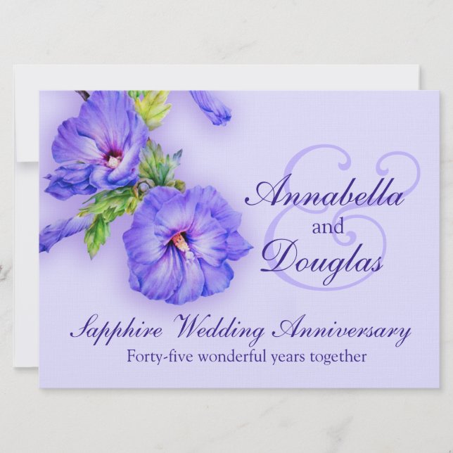 Invitación al aniversario del boda de Sapphire con (Anverso)