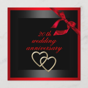 Invitación al aniversario del boda del corazón neg