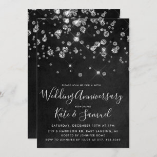 Invitación al aniversario del Boda Diamond Chalkbo