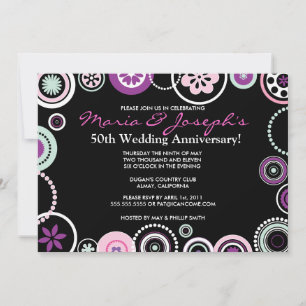 Invitación al aniversario del Boda KRAZY POLKA DOT