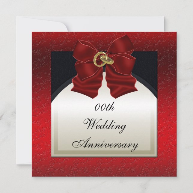 Invitación al aniversario del Boda Negro Rojo (Anverso)