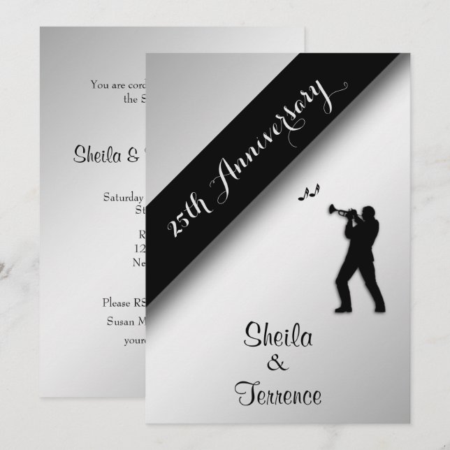 Invitación al aniversario del Boda Saxofón de Plat (Anverso / Reverso)