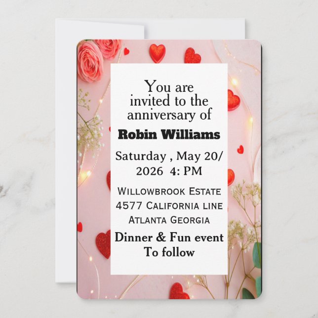 Invitación al aniversario del personalizable | Edi (Anverso)