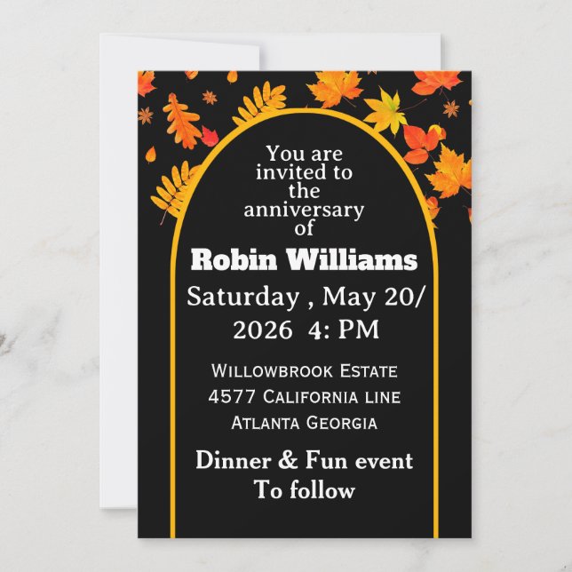 Invitación al aniversario del personalizable | Edi (Anverso)