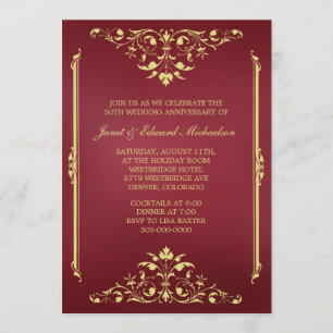 Invitación al Aniversario Rojo y Oro de Victoria