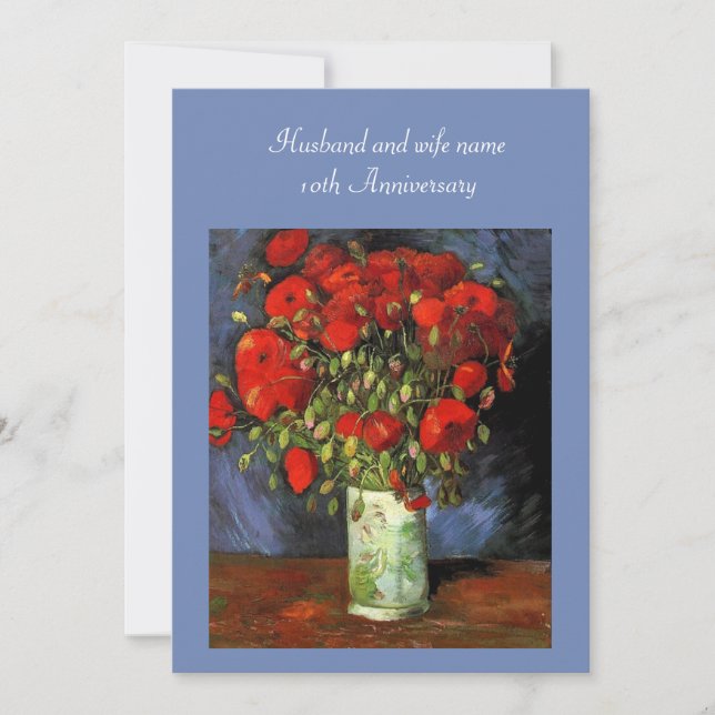 Invitación al aniversario. Vase con los pipetas ro (Anverso)