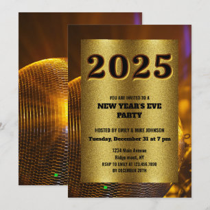 Invitación al año personalizado de Año Nuevo GOLDE