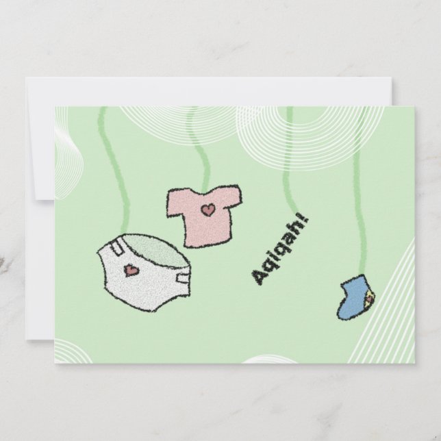 Invitación al Aqiqa islámico - celebración del beb (Anverso)